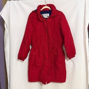 Columbia Red Hooded Long Parka, Size M, NWOT, MAKE AN OFFER!!!